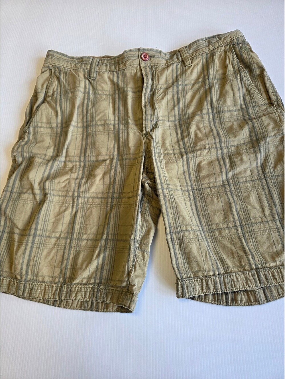 Timberland Men's Size 34 Plaid Cotton Blend Casual Shorts